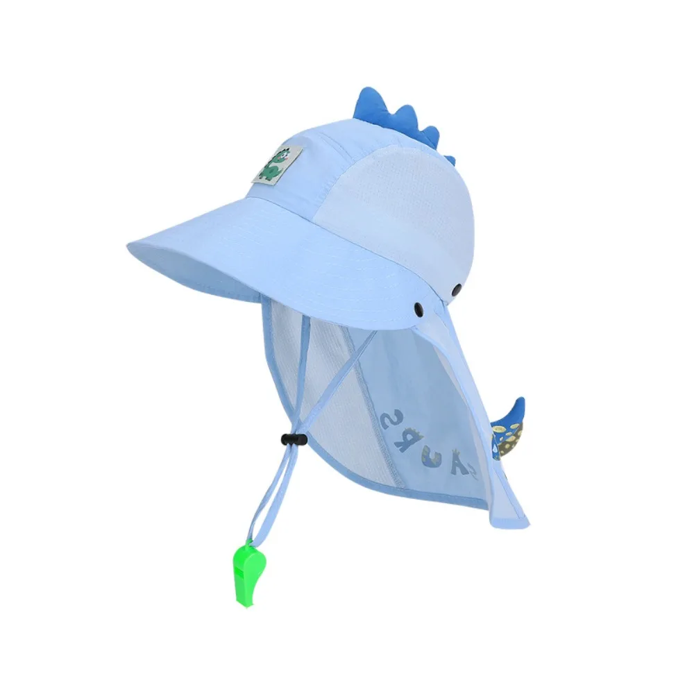 

Детская солнцезащитная шляпа с широкими полями и удлиненной накидкой, складная, с защитой от УФ-лучей, дышащая, летняя, с функцией свистка