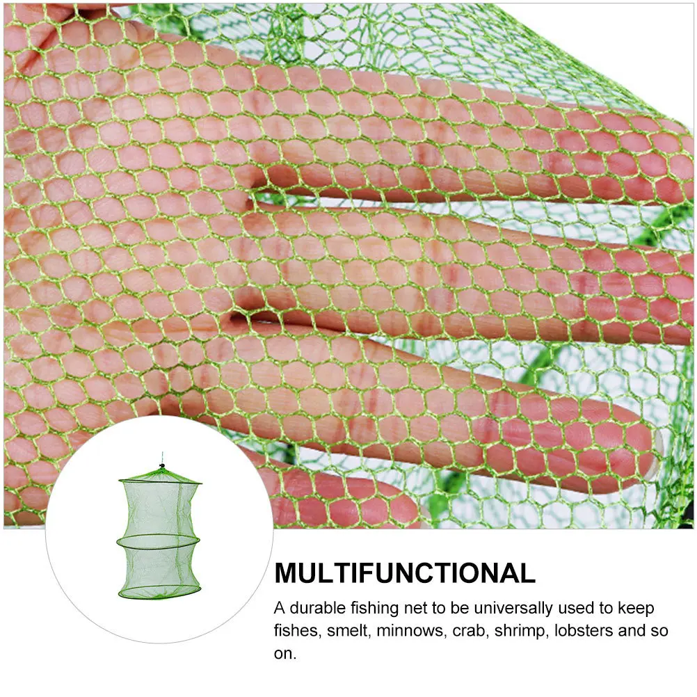 

5pcs Fishing Net Green Shrimp Basket Portable Collapsible Cage Durable Quick Parts Fish Trap Net Basket