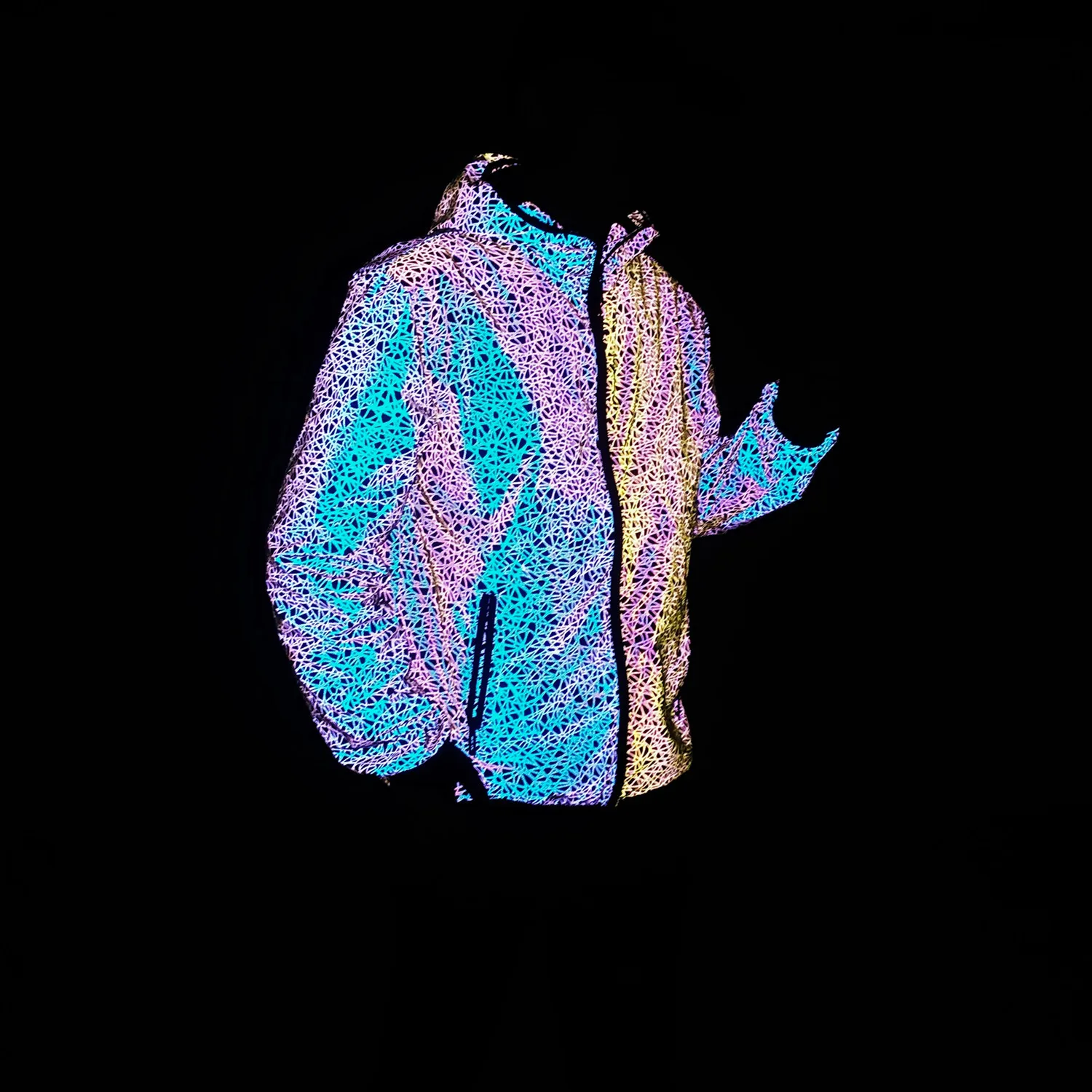 2022 Autumn Winter Colorful Reflective Hooded Jacket Mens Harajuku Hip Hop Night Club Reflect Light Shiny Coats Windbreaker 84 Sbd9fd97137da4201b049f05e850eef8eH