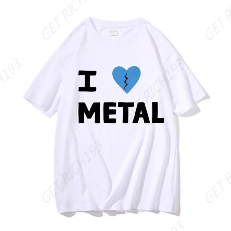 Best Famous Elliott Smith I Love Metal Same Style Graphic Print T-Shirts Men Women Vintage Oversized Tshirt Men\'S Cotton T-Shirt