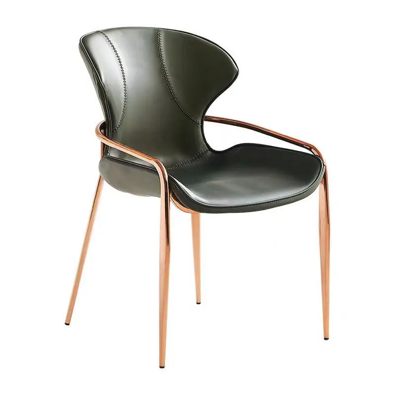 

Minimalist dining chair high-end design high-end household French light luxury armrest backrest stainless steel