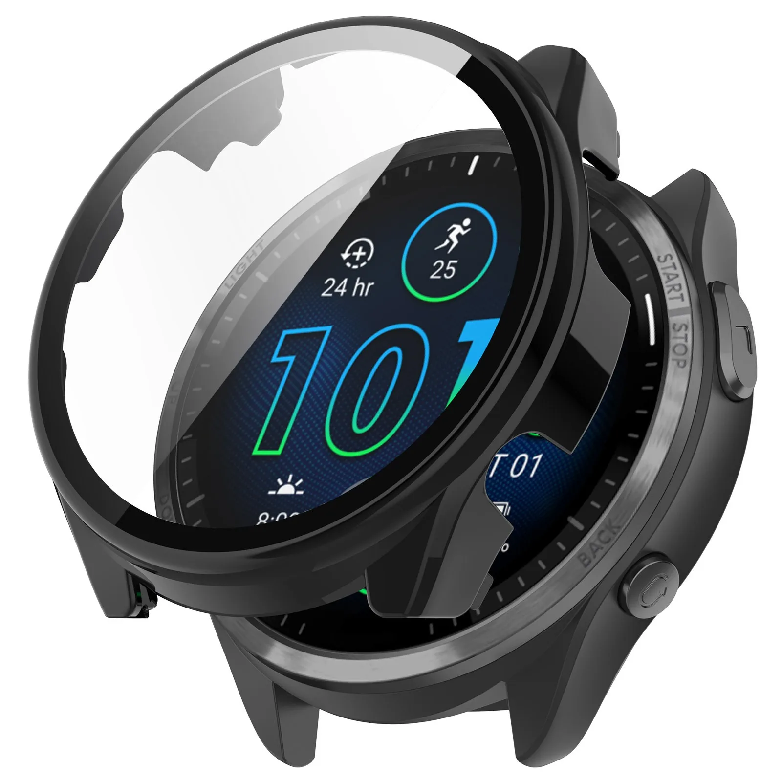 Etui z hartowanego szkła o wysokiej rozdzielczości do zegarka Garmin Forerunner 965 i ochraniacz ekranu do Garmin Forerunner 265 265S — zdjęcie produktu 6
