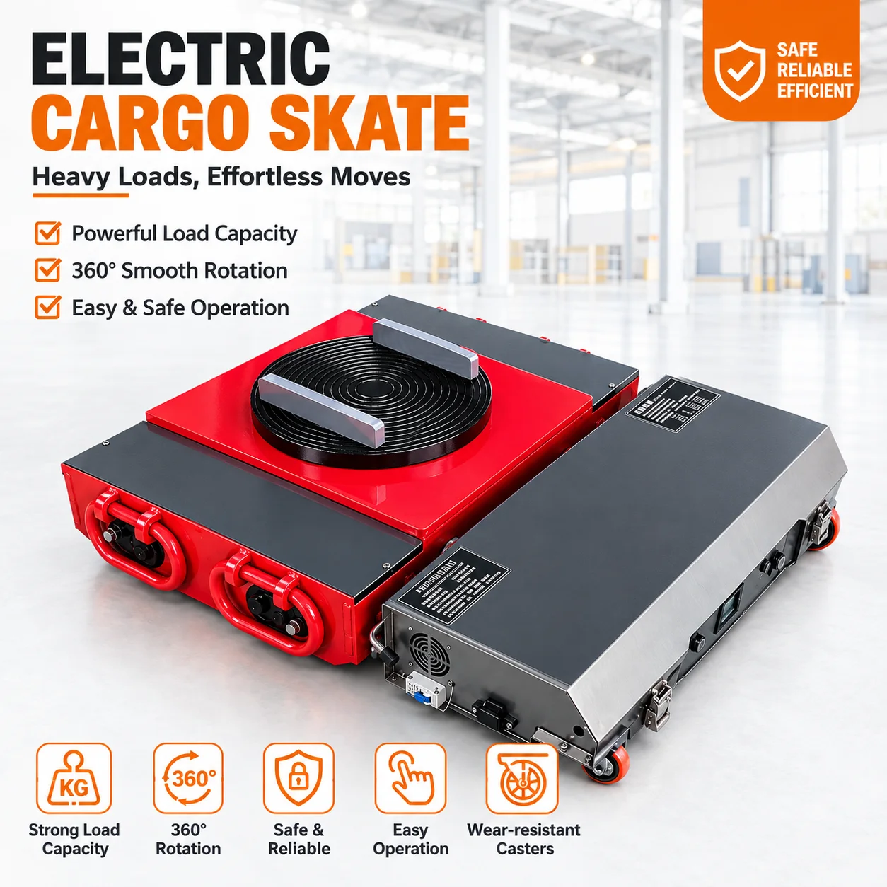 Warehouse Transporting Skate Remote Control Machine Moving Trolley Electric Cargo Roller Carrying Truck Factory Equipment Dolly