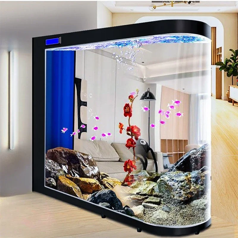 LYY  light luxury living room fish tank integrated cabinet medium large wall butterfly floor partition goldfish tank