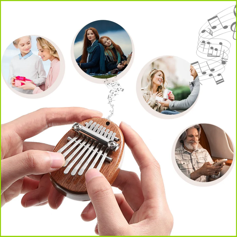 Mini Kalimba de Madera de 8 Teclas, Piano de Pulgar de Alta Calidad, Marimba Musical, Excelente Accesorio, Colgante, Regalo