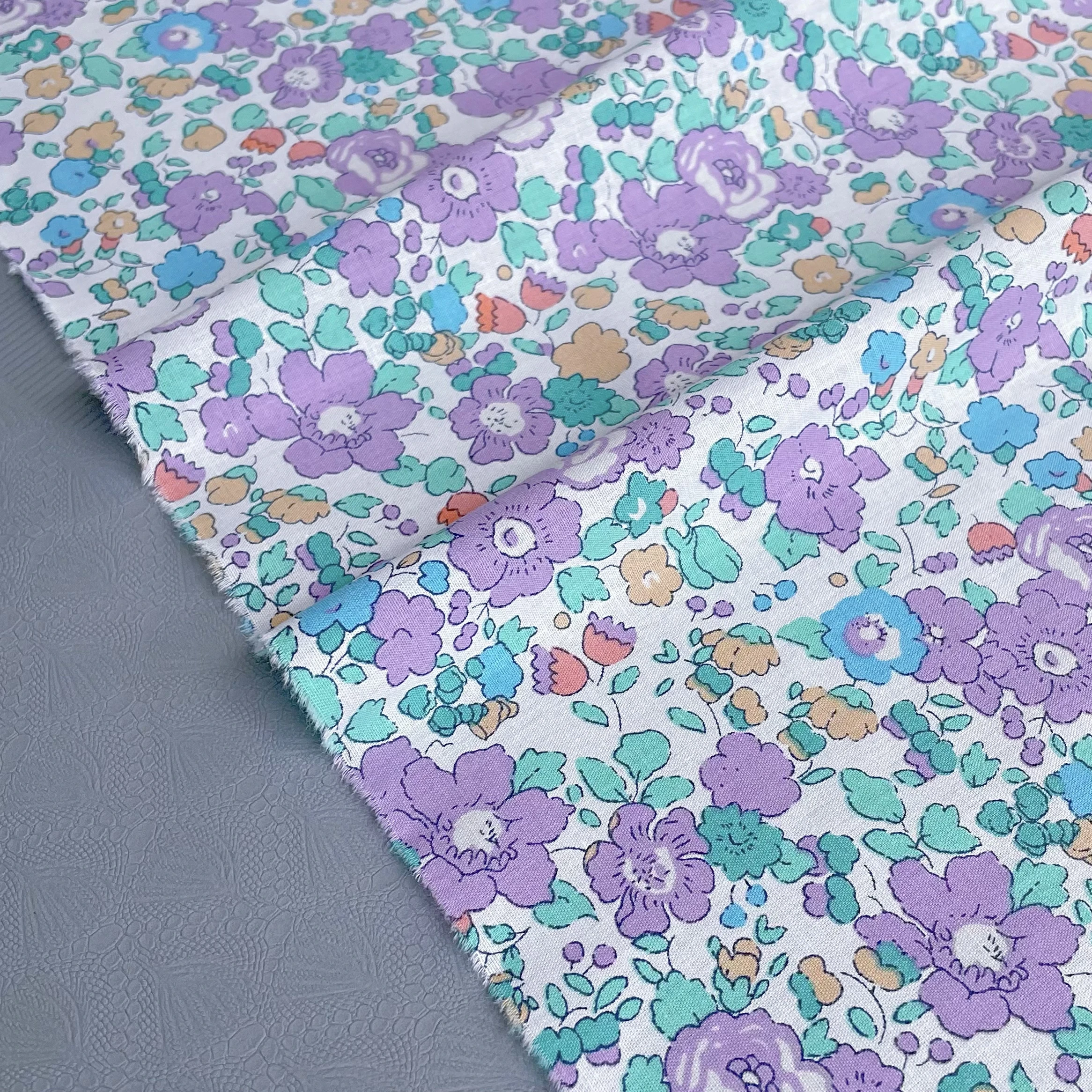 Betsy Light Purple 100% Cotton Poplin Fabric 40S Like Liberty Digital Printed For Sewing Cloth Dress Skirt Kids Designer Design