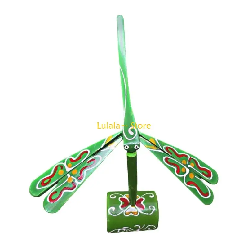 Y4QA Nostalgic Wooden Dragonflies Balance Training Toy Kids Boy Girls Traditional Toy