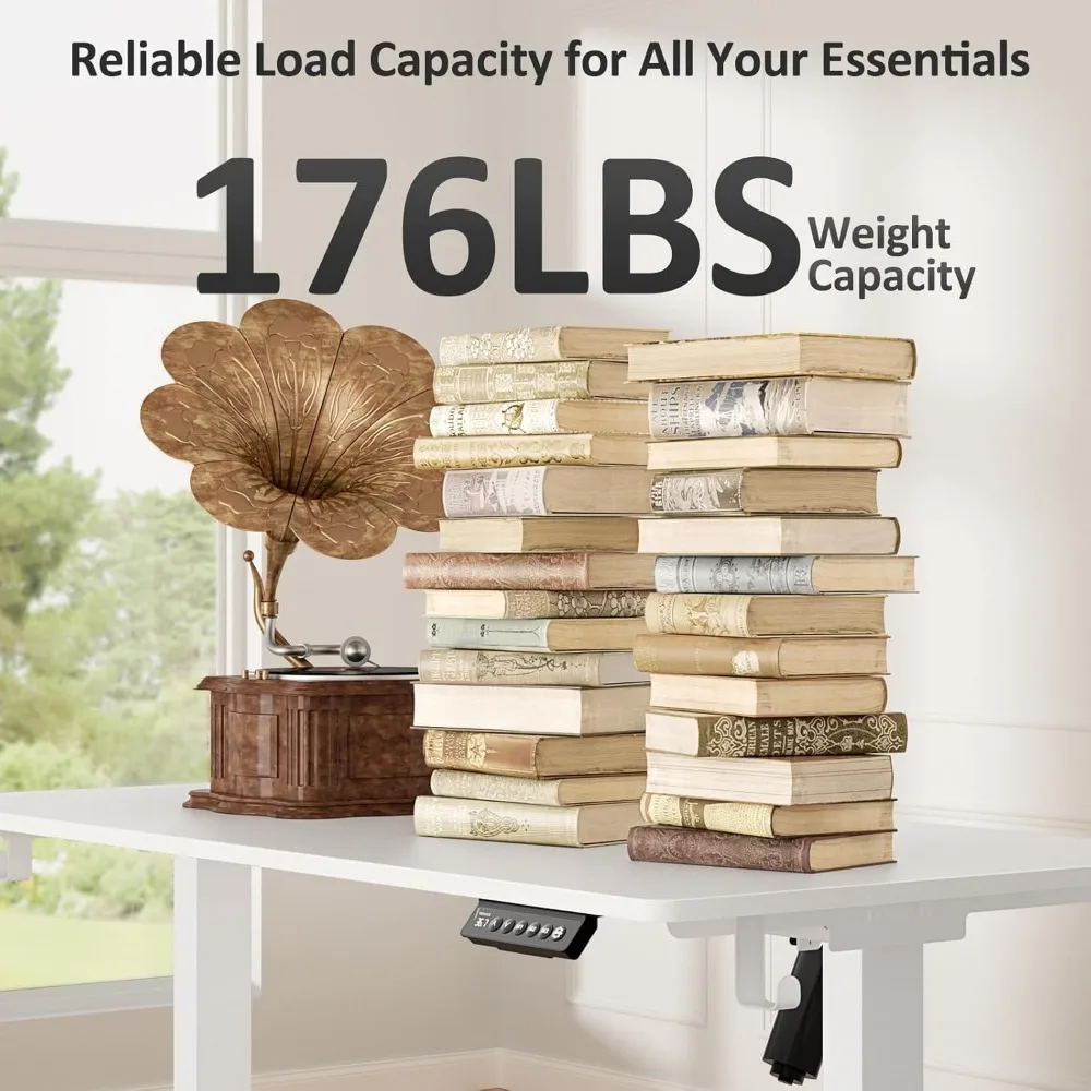 63 Inch Electric Standing Desk Adjustable Height with Wheels,Sit Stand Up Desk,Home Office Desk,Computer Workstation