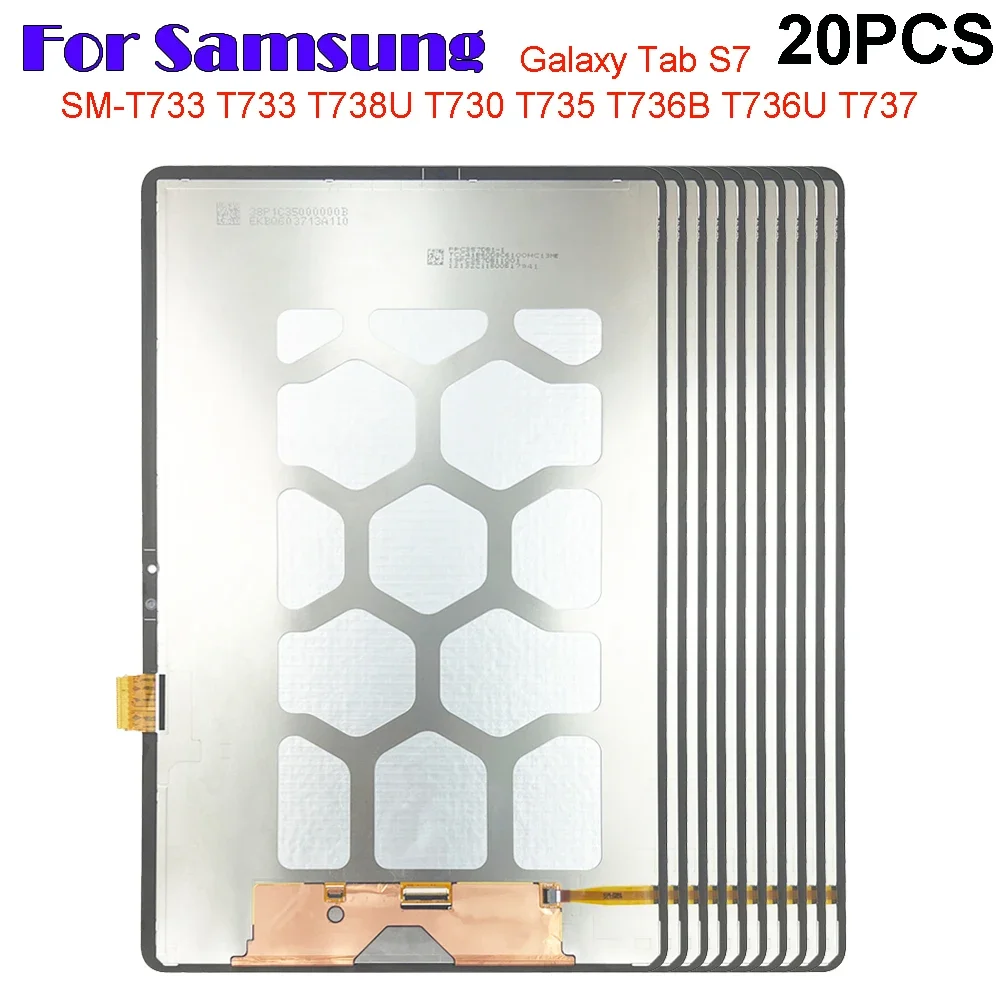 

20PCS New For Samsung Galaxy Tab S7 SM-T730 T730 T733 T736 T738U T735 T737 LCD Display Touch Screen Digitizer Glass Assembly