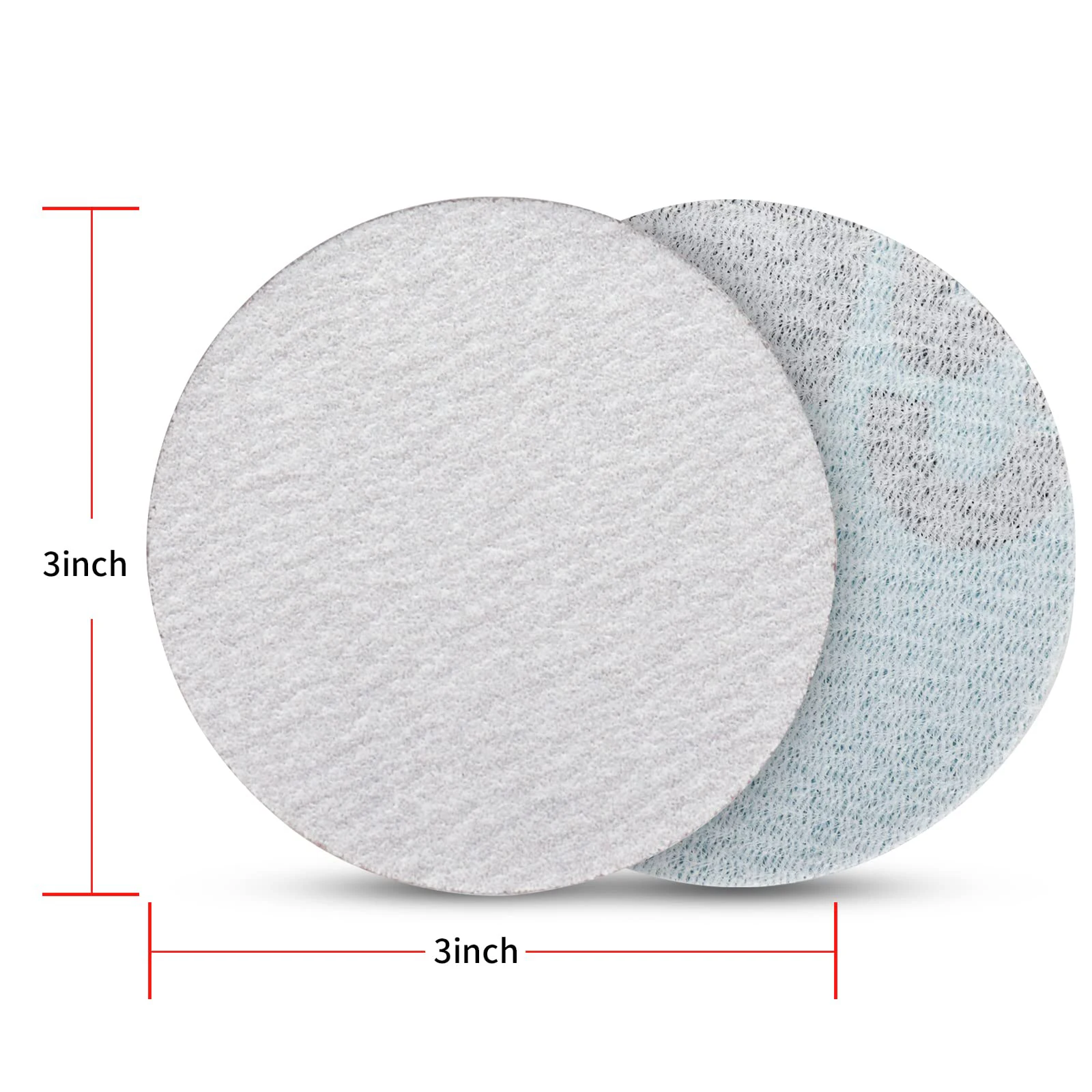 3 Inch Hook and Loop Sandpaper 100 Pcs Assorted 80/100/180/240/400/800/1000 Grit Sanding Disc for Polishing Woodworking Autobody