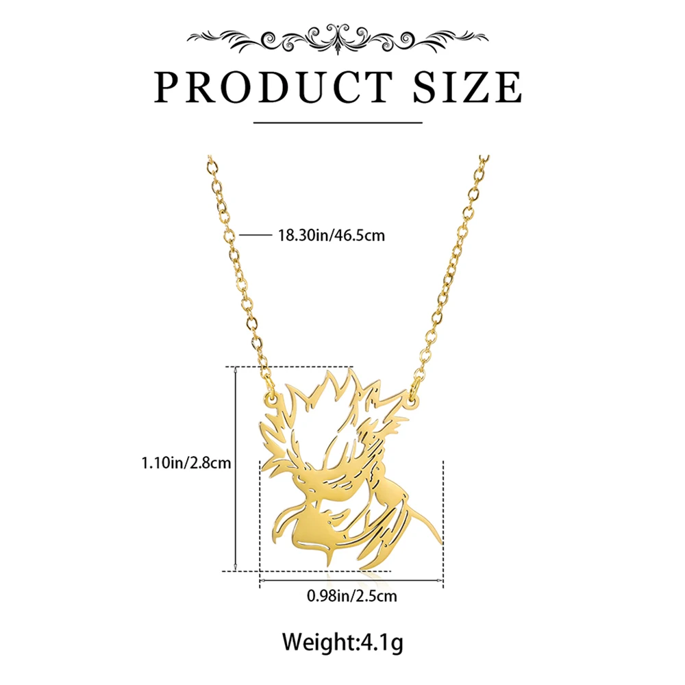 Gojo Jujutsu Kaisen Stainless Steel Necklace Gold Color Hollow Pendant High Quality Jewelry for Anime Fans