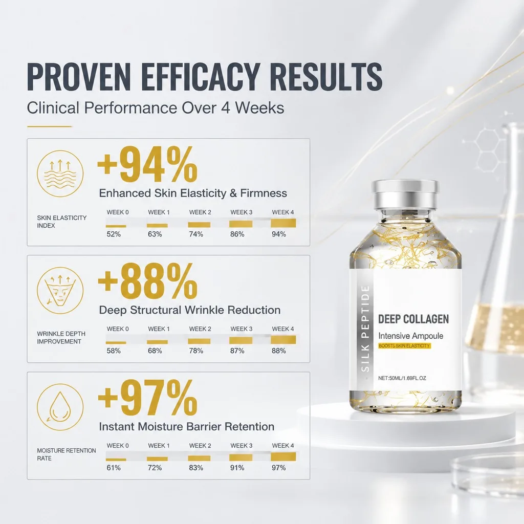 Sagging, Aging Skin? Collagen Peptide Antiaging Ampoule – Silk Protein Serum, Tightening, Elasticity, Lifting, Korean Face Care