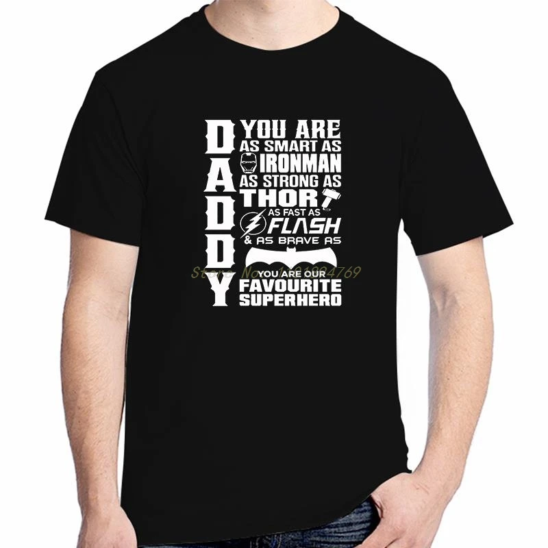 

Super Dad Cotton T-Shirt Daddy Day Tee Gift My Shirts Mens Father Hero Papa Tshirt Men's T-Shirt Summer Short Sleeve T-Shirts