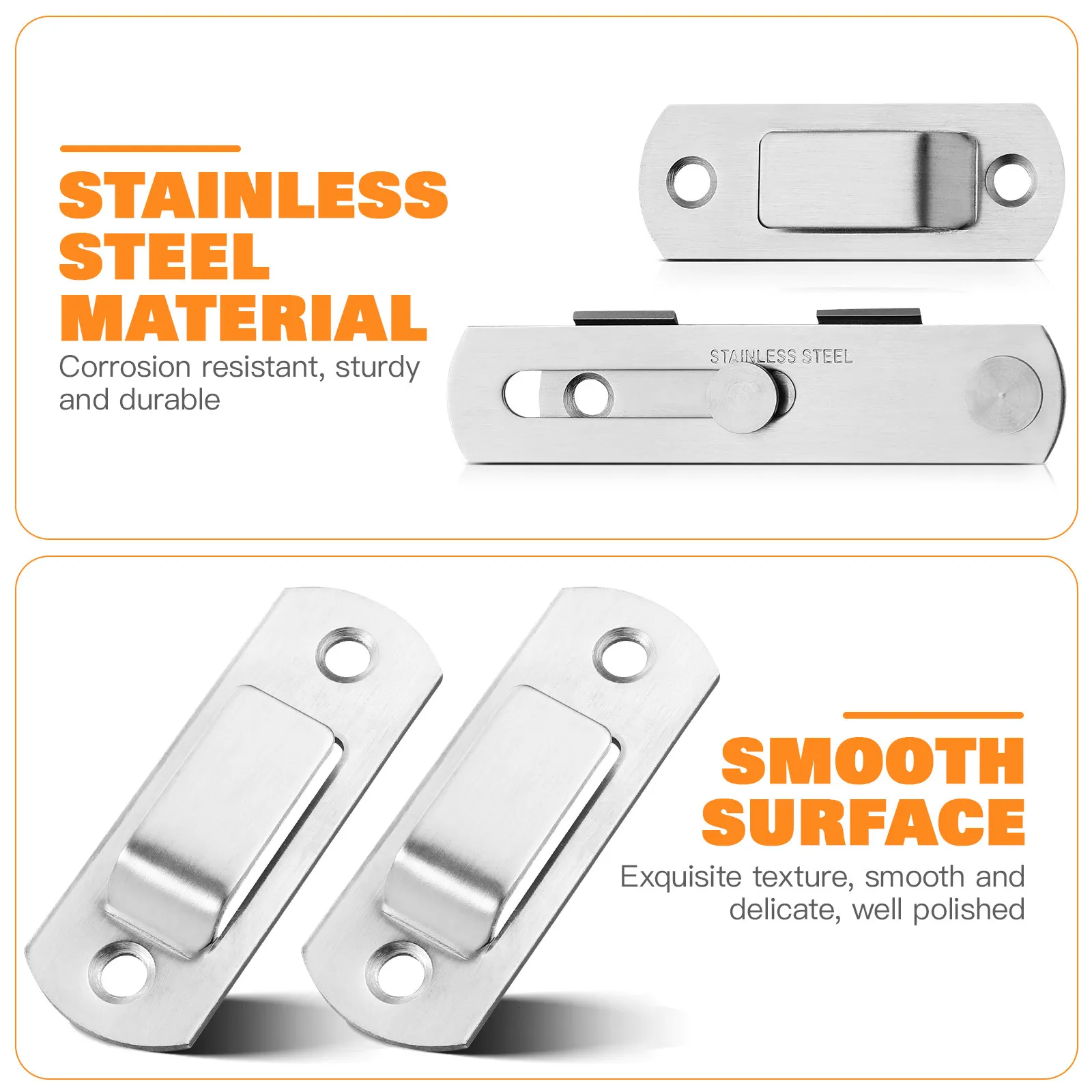 Heavy Duty Stainless Steel Door Latch Lock for Doors, Gates, Windows, Shutters, Pet Cages & Barn Pocket Doors
