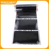 Minco Heat 200~240V 50/60Hz 220w/㎡ 220V 50/100cm Width 0.25~0.5 Square Meters Infrared Energy Saving Underfloor Heating Film