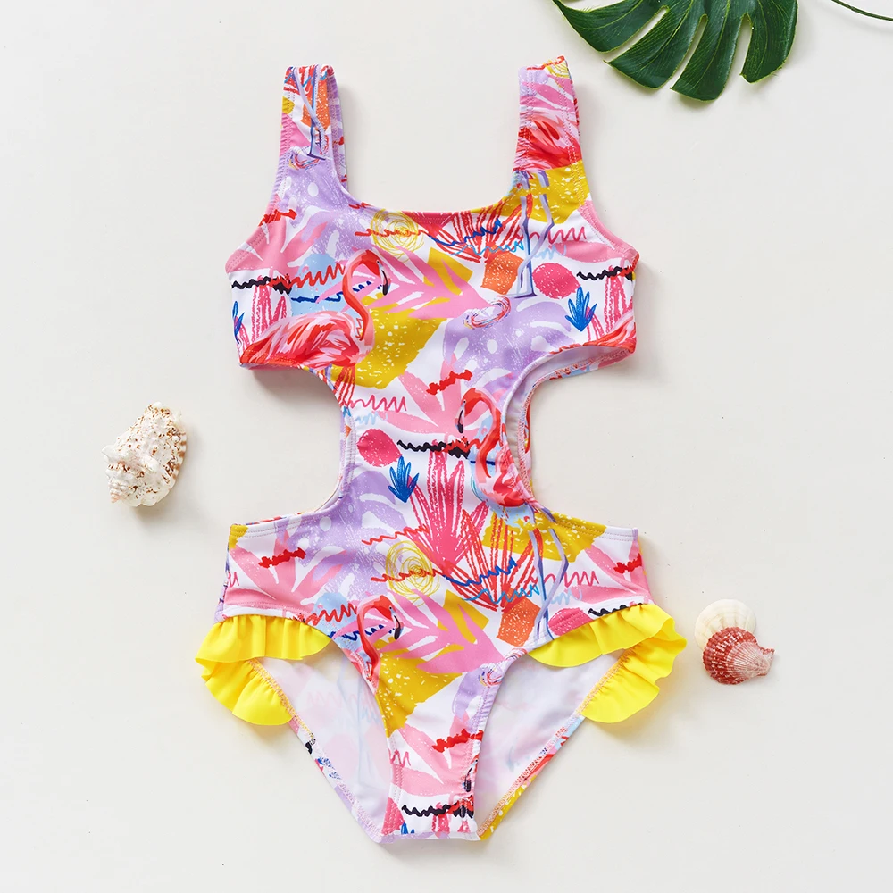 New Arrival Baby Girls Swimsuit 2~12Y Girls Swimwear Leopard print Children Swimwear High quality Kids Swimming suit Beach wear