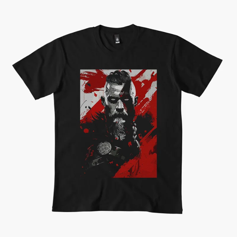 

Viking Gaze Retro Kratos God of War Videogame Gift T-Shirt Spartan warrior Graphic Clothes 100% cotton printed Large size Tops