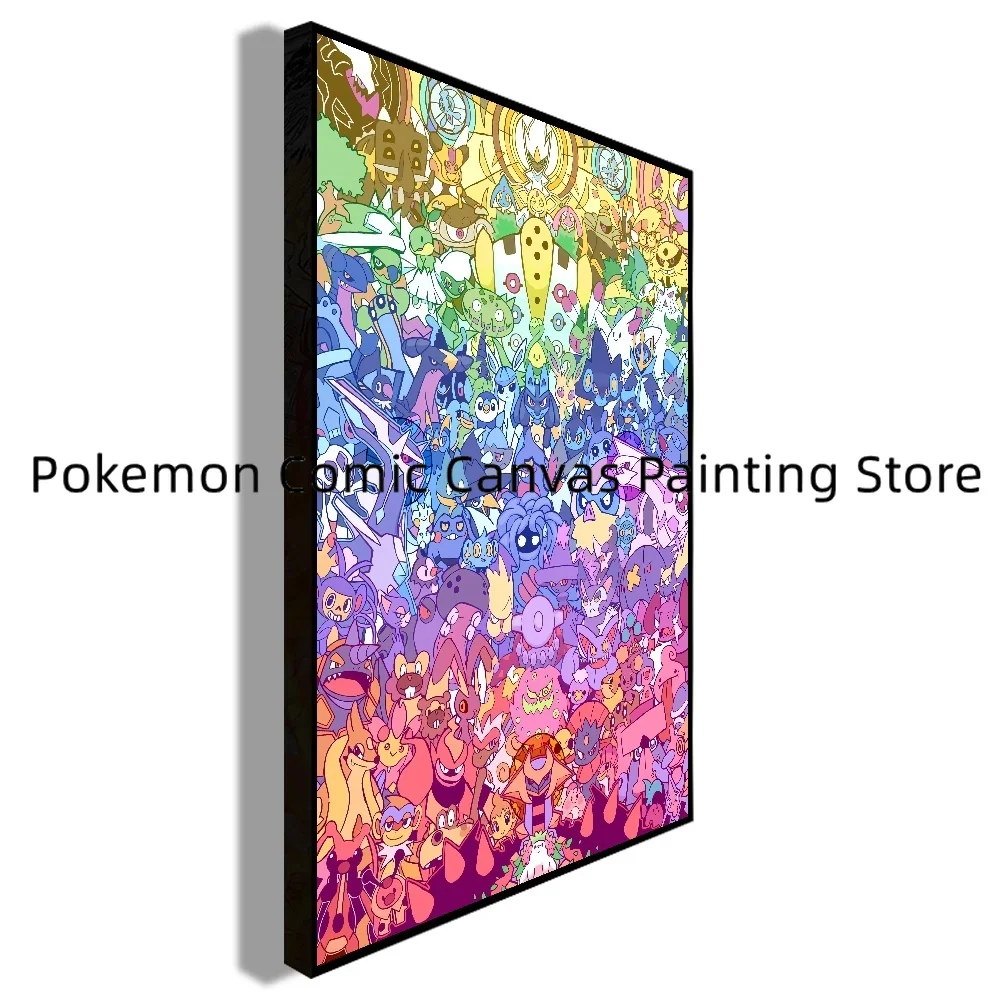 Surrounding Japanese Anime Pokemon Stickers and Posters Bedroom Home Decoration Canvas Wall Children's Gift Posters for Wall