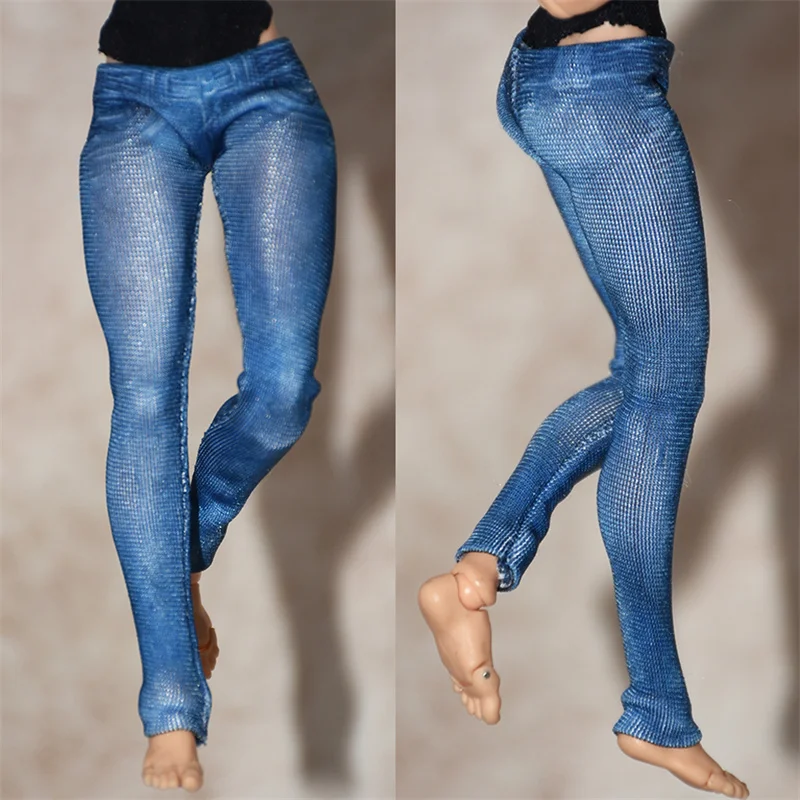 1/12 Scale Female Sexy Wrap hip Mini Skirt Denim Style Yoga High Elestic Skinny Pants for 6in Romankey tbl Action Figure Model