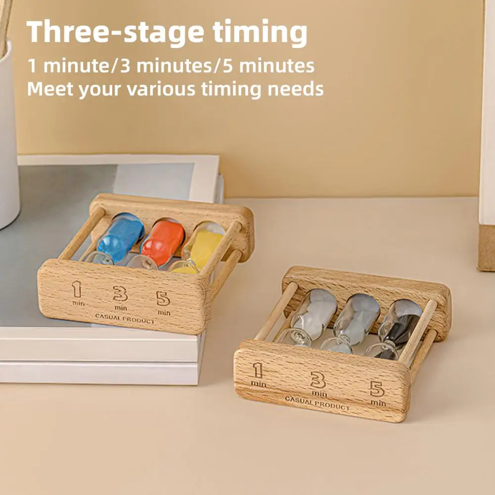 Bright Sand Colors Timer Set Desktop Sand Timer Set for Cooking Classroom Office Decoration 1min 3min 5min for Exercise