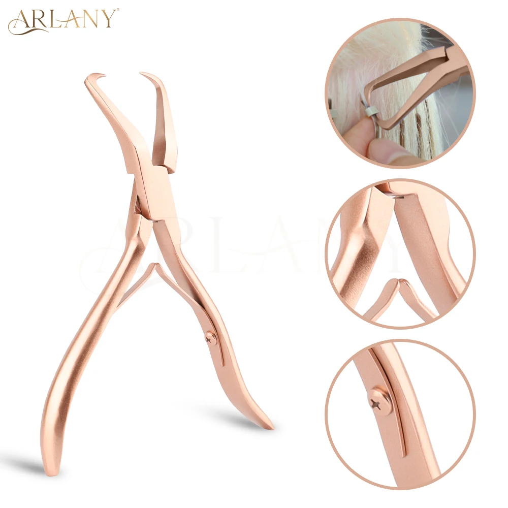 ARLANY كماشة تمديد الشعر لخواتم الخرز الصغير مايكروولينك الخرز مزيل كماشة للخياطة ملحقات لحمة ريشة ملحقات