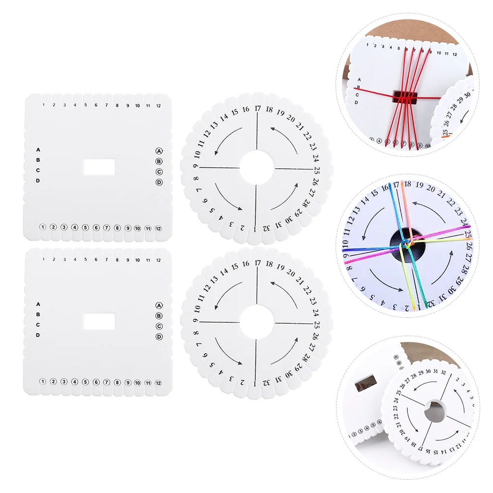 

4 Pcs Weaving Disc Braider Set Disk Tray Bracelet Knitting Tool Jewelry Making Tools Hand Embroidery White DIY Craft