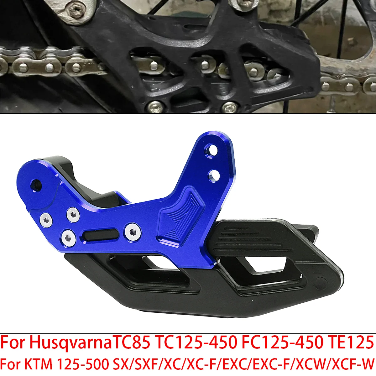

for Hus TE TX FE FC FX TC FS Series 125cc 150cc 250cc 300cc 350cc 450cc 501cc Durable Motorcycle Chain Guide Protection Cover