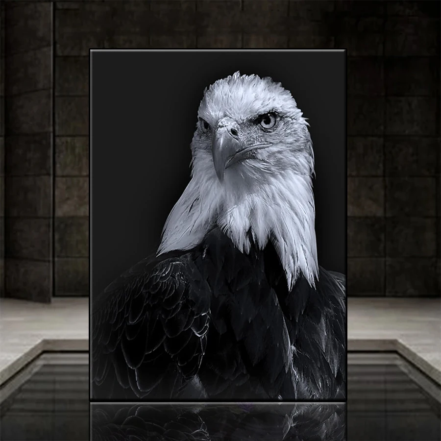 

Полный комплект алмазной живописи, новый современный черно-белый художественный животное, орел, мозаика, картина, алмазная вышивка, домашний декор