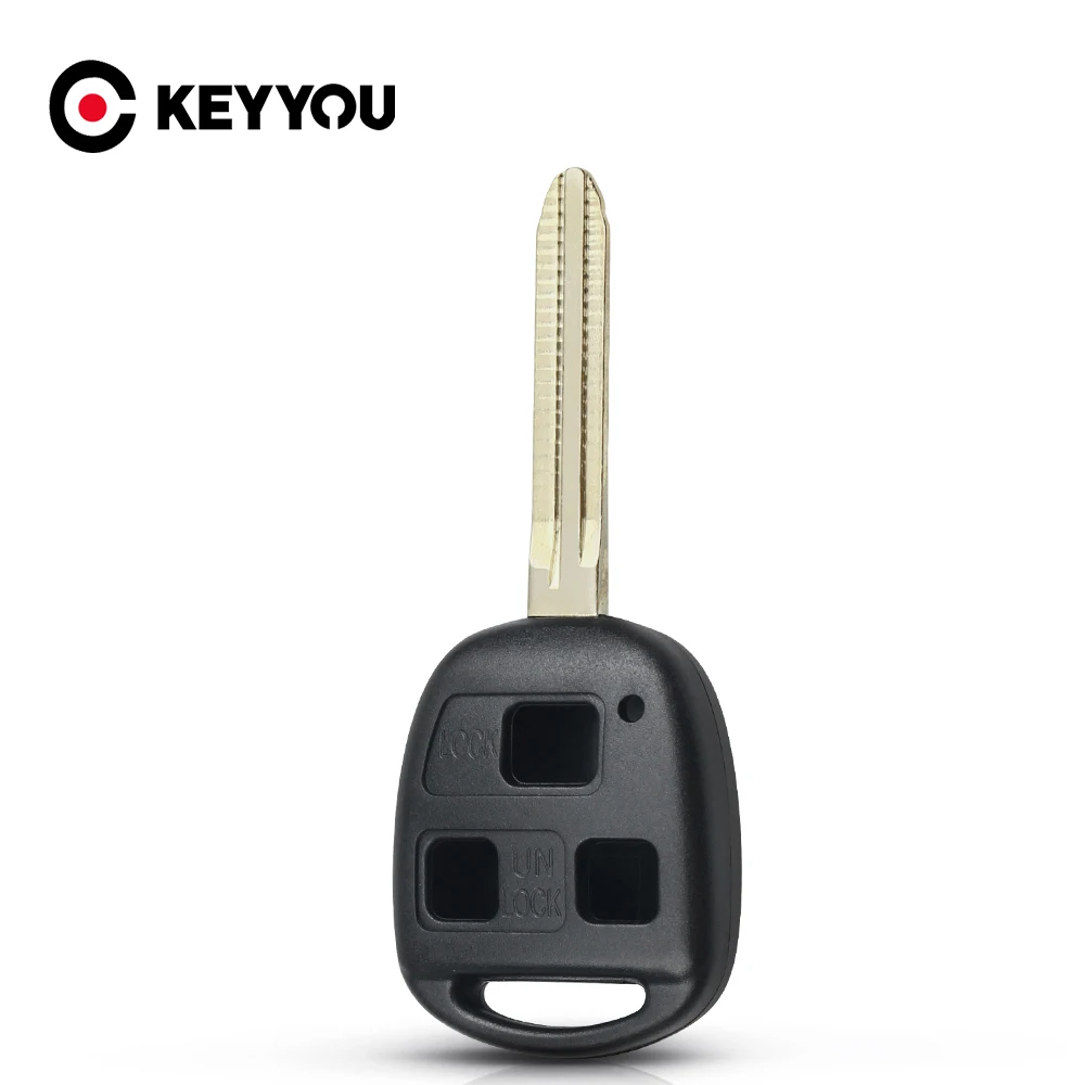 

KEYYOU 10x New Arrivals 3 Buttons Remote Key Fob Cover Shell Case For TOYOTA 43 Blade Cruiser Camry With Button Pads