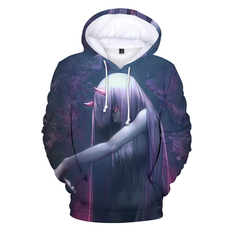 Zero Two 3D Hoodies Sweatshirt Autumn Winter Anime Graphic Hoodie DARLING In The FRANXX Full 3D Boys Girls Sweatshirts