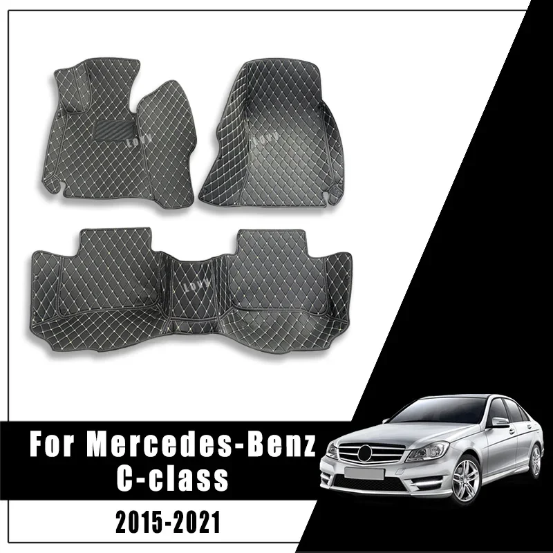 

Автомобильные коврики для Mercedes Benz C-Class C class W205 2021 2020 2019 2018 2017 2016 2015, кожаные коврики, аксессуары для ковров