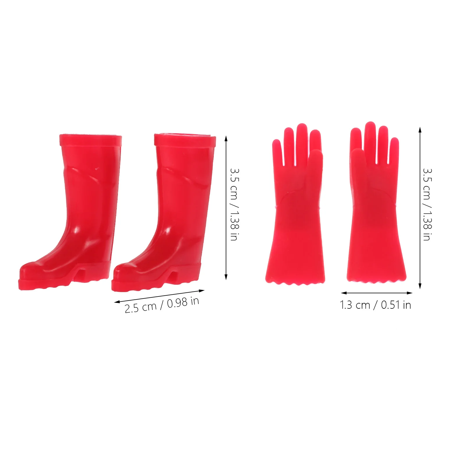 Mini Rain Boots Gloves Miniature Model Shoes Rainshoes Figure House Layout Prop Decoration Simulated