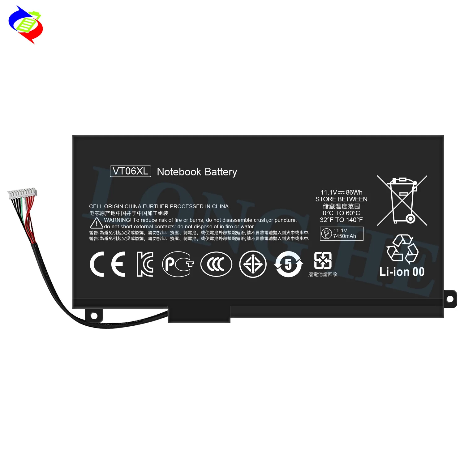 VT06XL 11.1V 86Wh Laptop Battery For HP Envy 17-3000 17-3200 17t-3000 17t-3200 Series