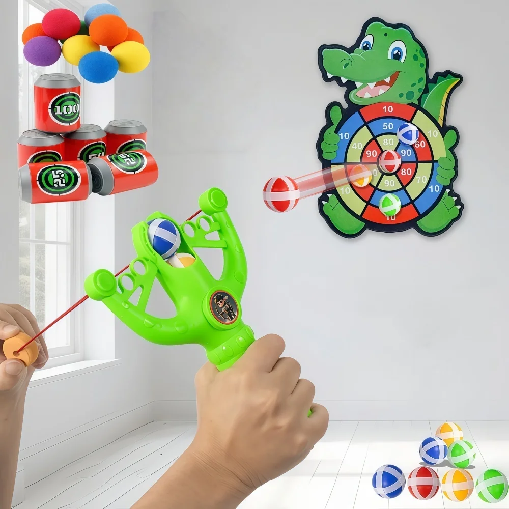 Brinquedo de dinossauro estilingue infantil para prática de tiro com balas macias, brinquedo educacional de prática de tiro com balas macias