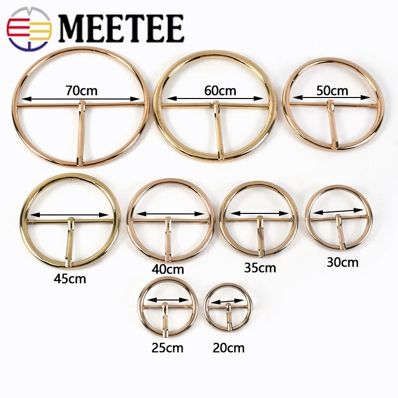 4pcs Meetee 20-70mm Round Metal Belt Buckle Adjust Pin Buckles DIY Women Coat Sewing Buttons for Bags Clothing Decor Accessories