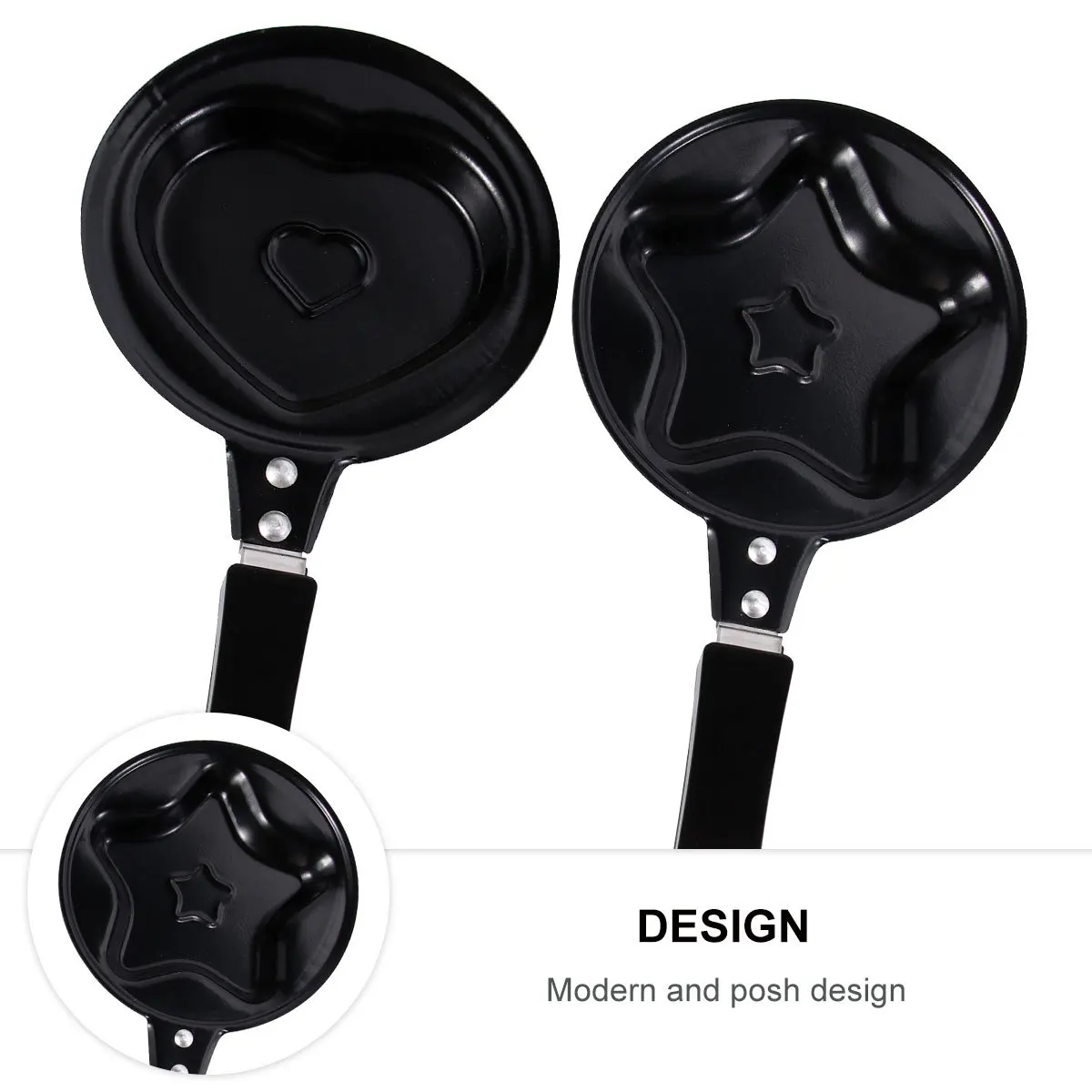 

2Pcs Mini Omelette Pan Nonstick Cooking Pan Heart Star Shape Frying Mold Pancake Maker Breakfast for Omelette Maker