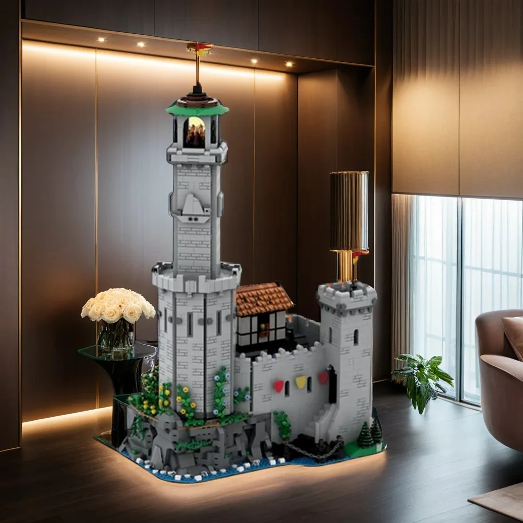 3398pcs MOC Fortified Lighthouse Lion Knight S Castle Model Toy Building Blocks Construction Christmas Gifts Brick Idea DIY