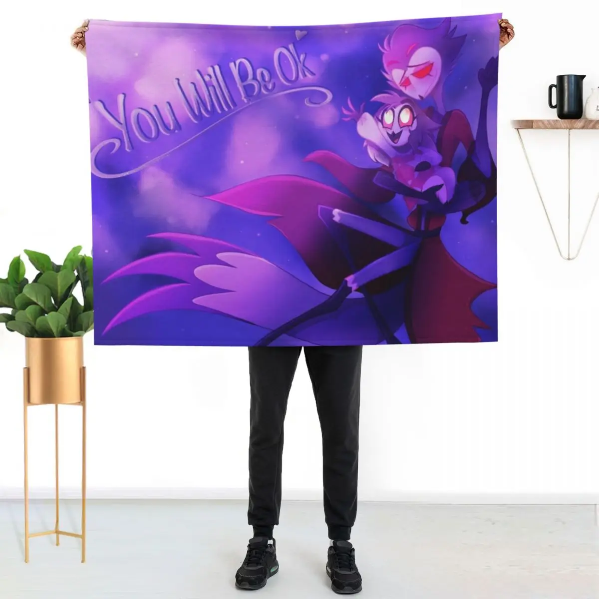 

Stolas and Octavia- Helluva Boss Throw Blanket Long Lasting Soft Plush Blanket for Daily Use