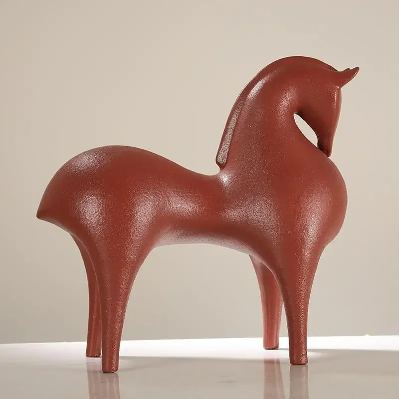 Modern Abstract Resin Horse Sculpture Ornaments Home Livingroom Entrance Statue Decoration Office Desk Figurines Accessories Art