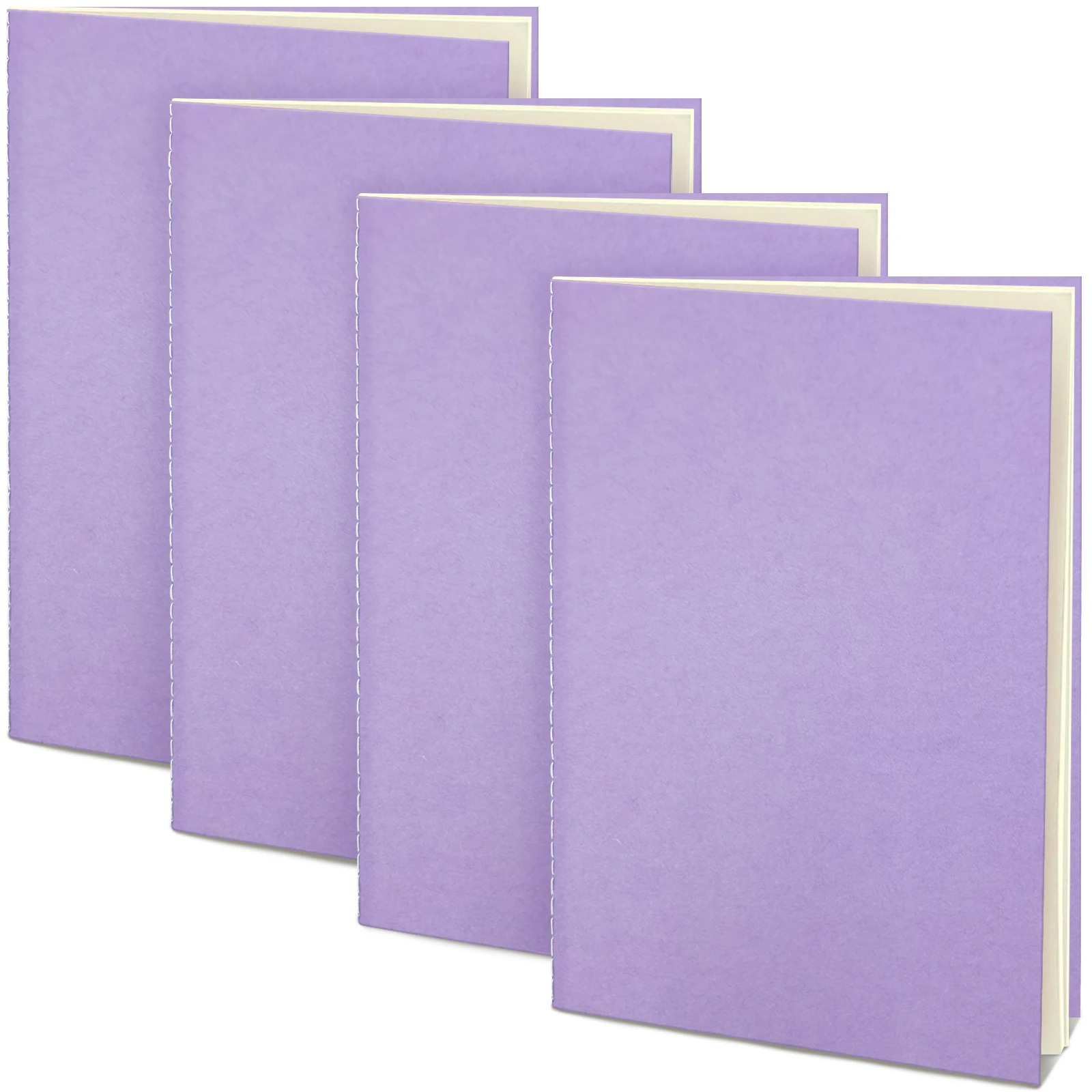 4 Pack Stitch Binding Notebook Kraft Paper Cover Lined Inner Pages Sewed Journal Notebook Student Office Stationery