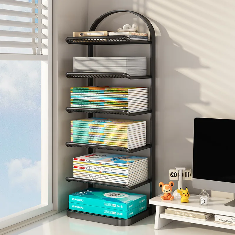 AOLIVIYA Desk Bookcase Cabinet Library Shelves Bookshelf Storage Rack Student A4 File Display Organizer Layered Stand