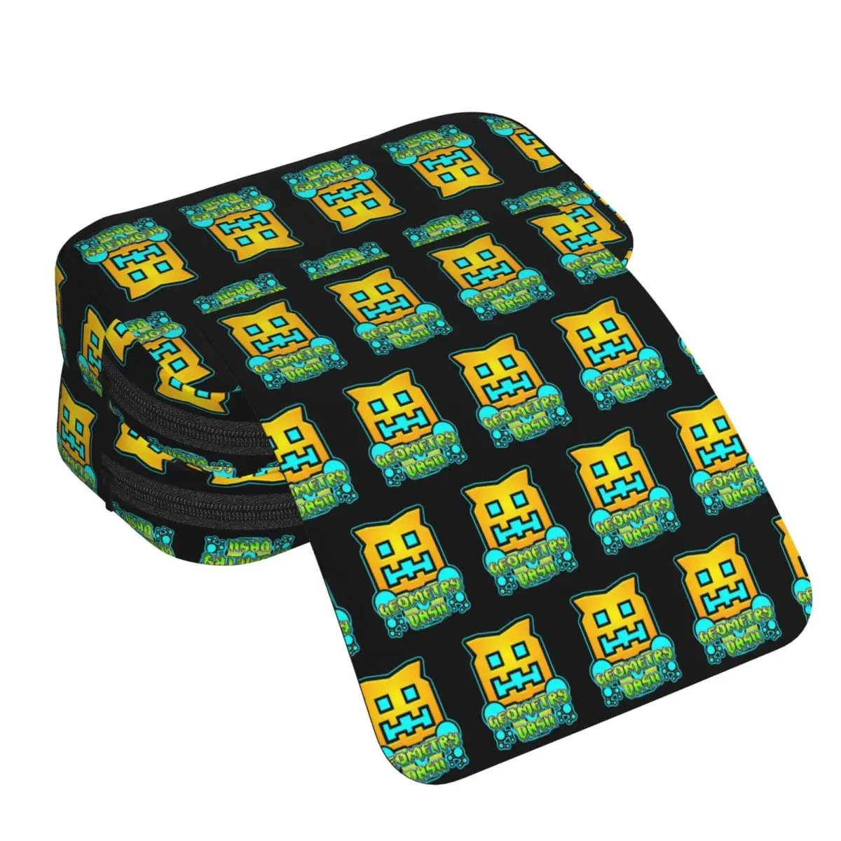 Video Game Geometry Dash Pencil Case for Students Gifts Pen Box Pencil Bag Stationery Supplies Pen Holder Bag