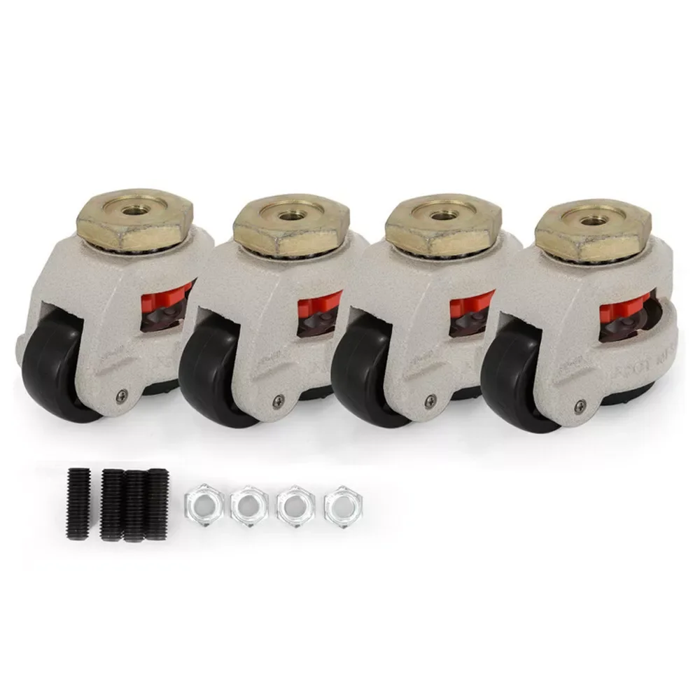 4PCS Set Industrial Machine Leveling Castors Wheels Swivel Heavy Duty Retractable Swivel Caster  500kg