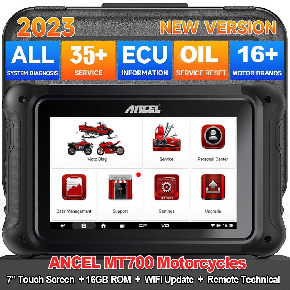 ANCEL MT700 Motorcycles Scan All Systems Diagnsotic Tool For BMW/Ducati/Honda/Yamaha/Suzuki Oil Service ECU Reset ABS Bleeding