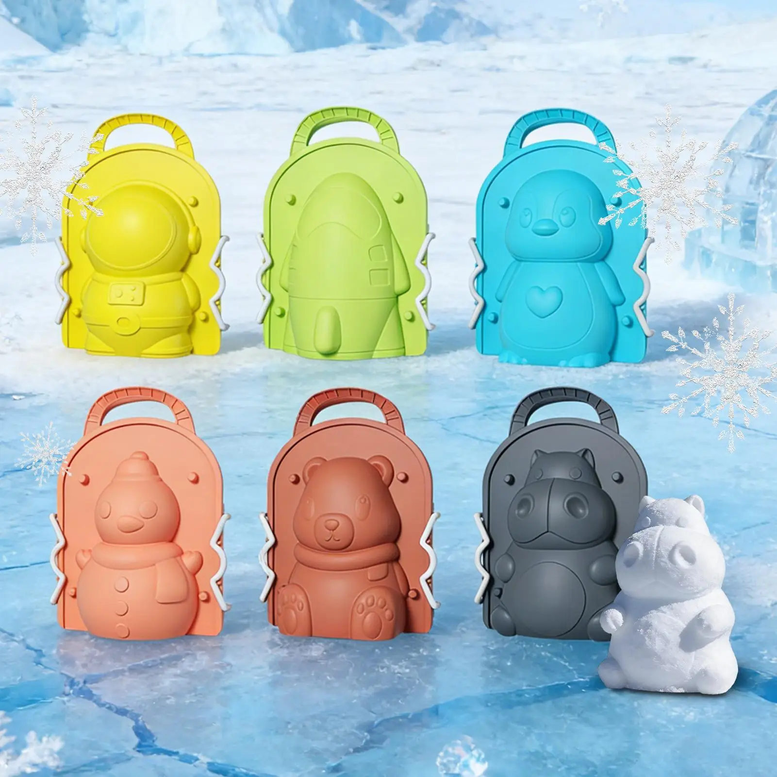 Creatori di palle di neve per bambini 6 pezzi Set di clip divertenti e carini Gioca con la neve Giocattoli per giochi che realizzano combattere la spiaggia Natale Famiglia Tempo invernale