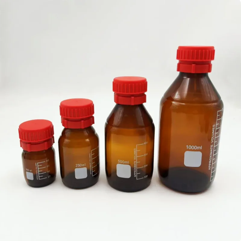 Botella de butil-litio GL45 con tapa de doble capa, botella de reactivos para muestreo con septum, botella de reactivos de alta hermeticidad con cuello de seda.