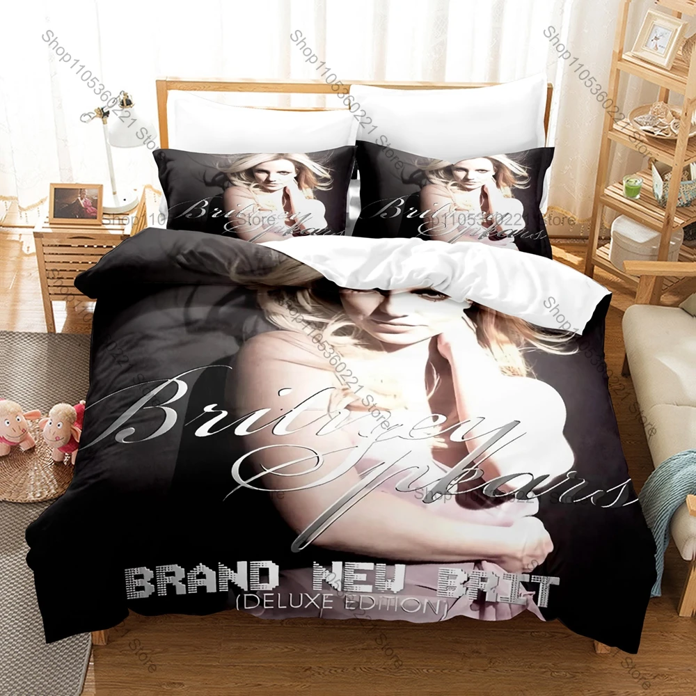 Soft Retro 2000s Pop Stage Abstract Line Art 3Pcs Bedding Set Duvet Cover & Pillowcases Minimal Teen Home Textile