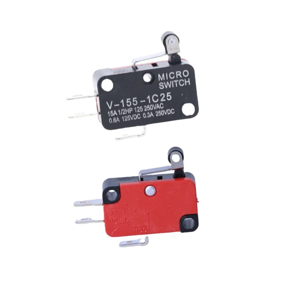 10 قطعة مايكرو لحظة السفر الحد التبديل الأسطوانة رافعة الذراع التبديل SPDT 1NO1NC (115 152 153 154 155 156 )-1C25 AC250V 16A