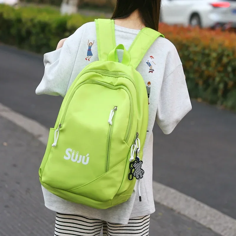 

Sport Zipper Travel Schoolbag Female New Ins Large-capacity Nylon Backpack Campus Style Junior High School Backpack Female