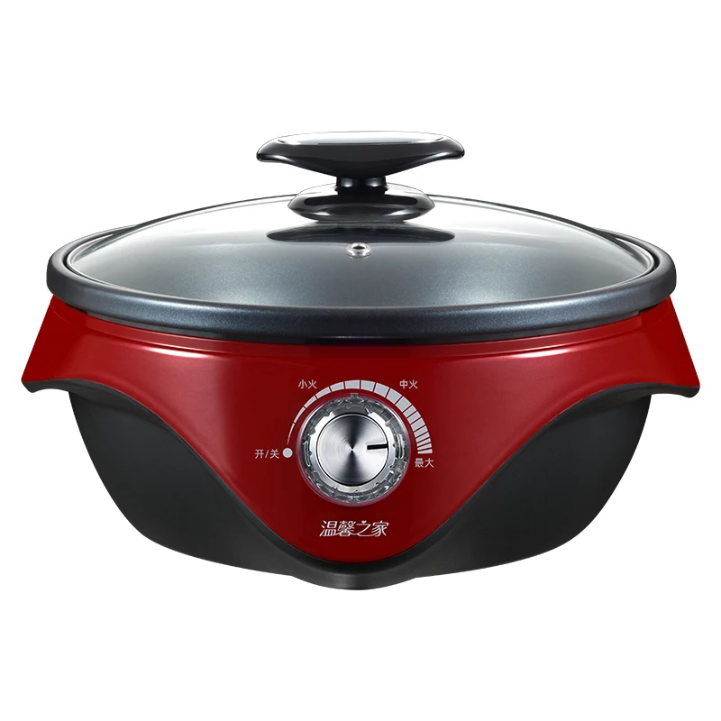 

4L stainless steel electric hot pot temperature control multi-cooker function tempered glass cover energy-saving household